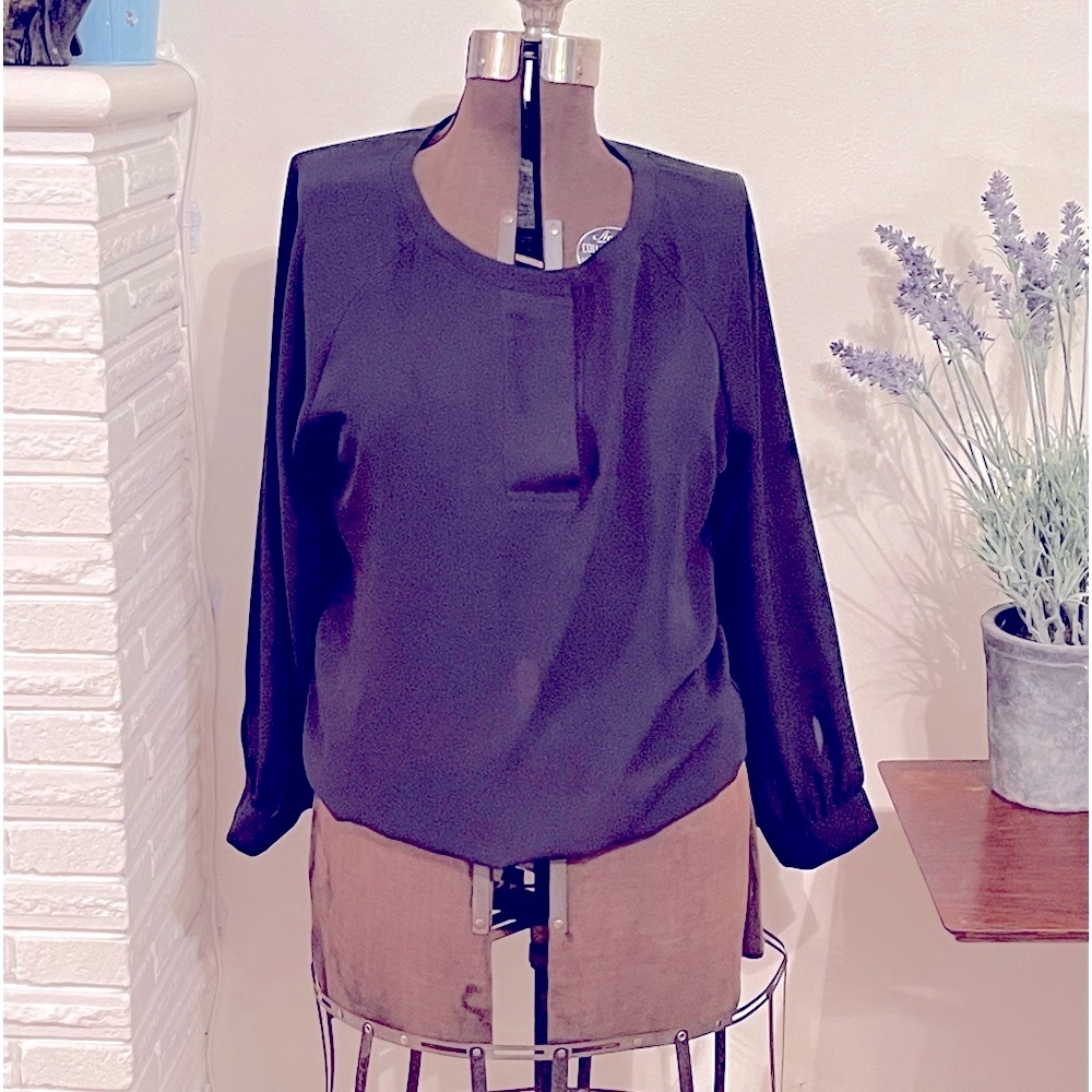 Black Loft Blouse Large Petite.